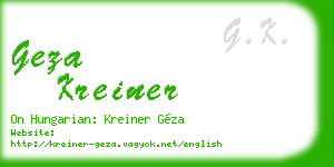 geza kreiner business card