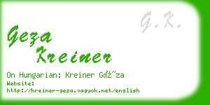 geza kreiner business card